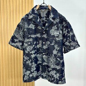 Louis Vuitton Denim Floral Short - Sleeve Shirt